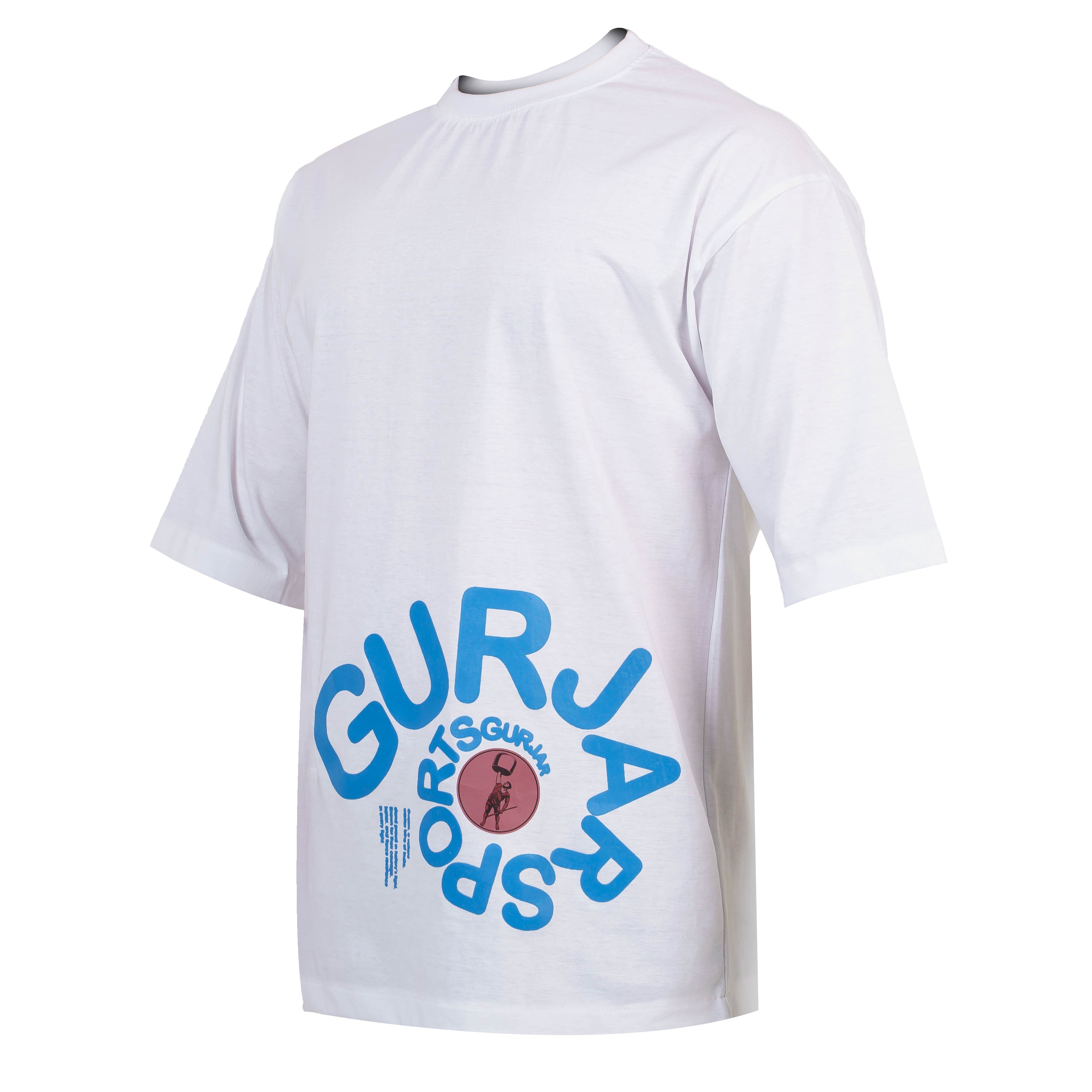 Gurjar Sports Drop Shoulder T-Shirt - White  (Unisex)