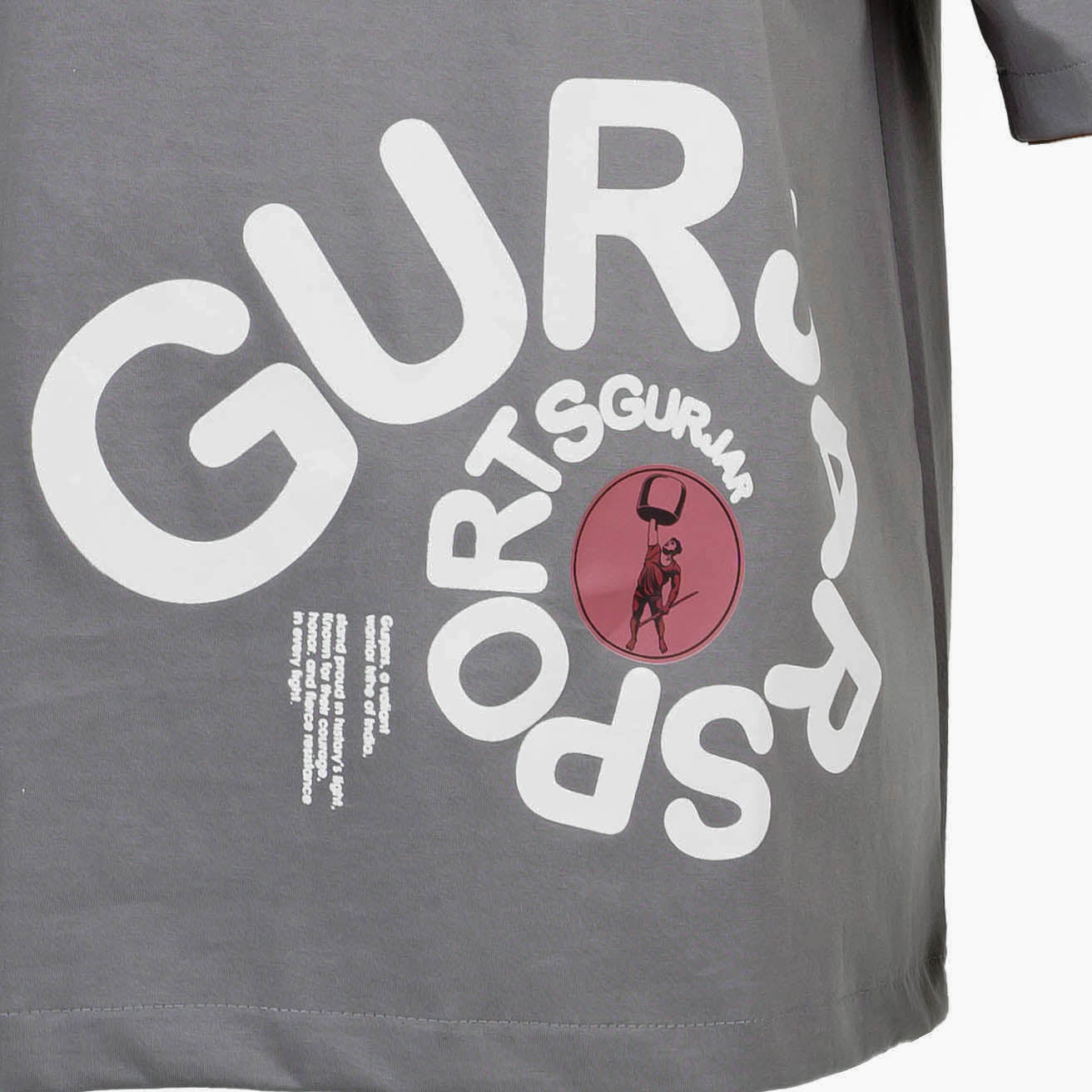 Gurjar Sports Drop Shoulder T-Shirt - Grey  (Unisex)