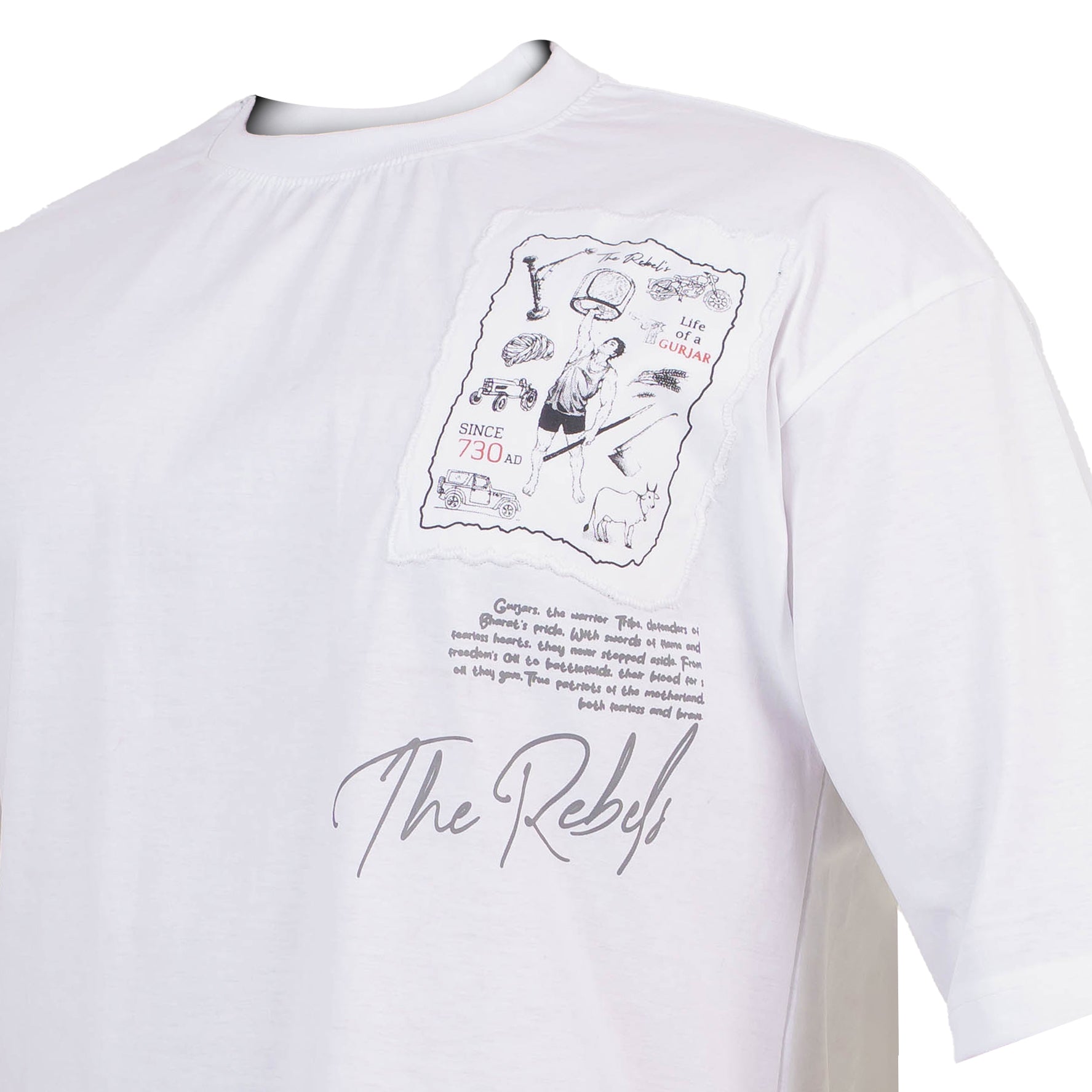 Legacy Drop Shoulder Tee - White  (Unisex)