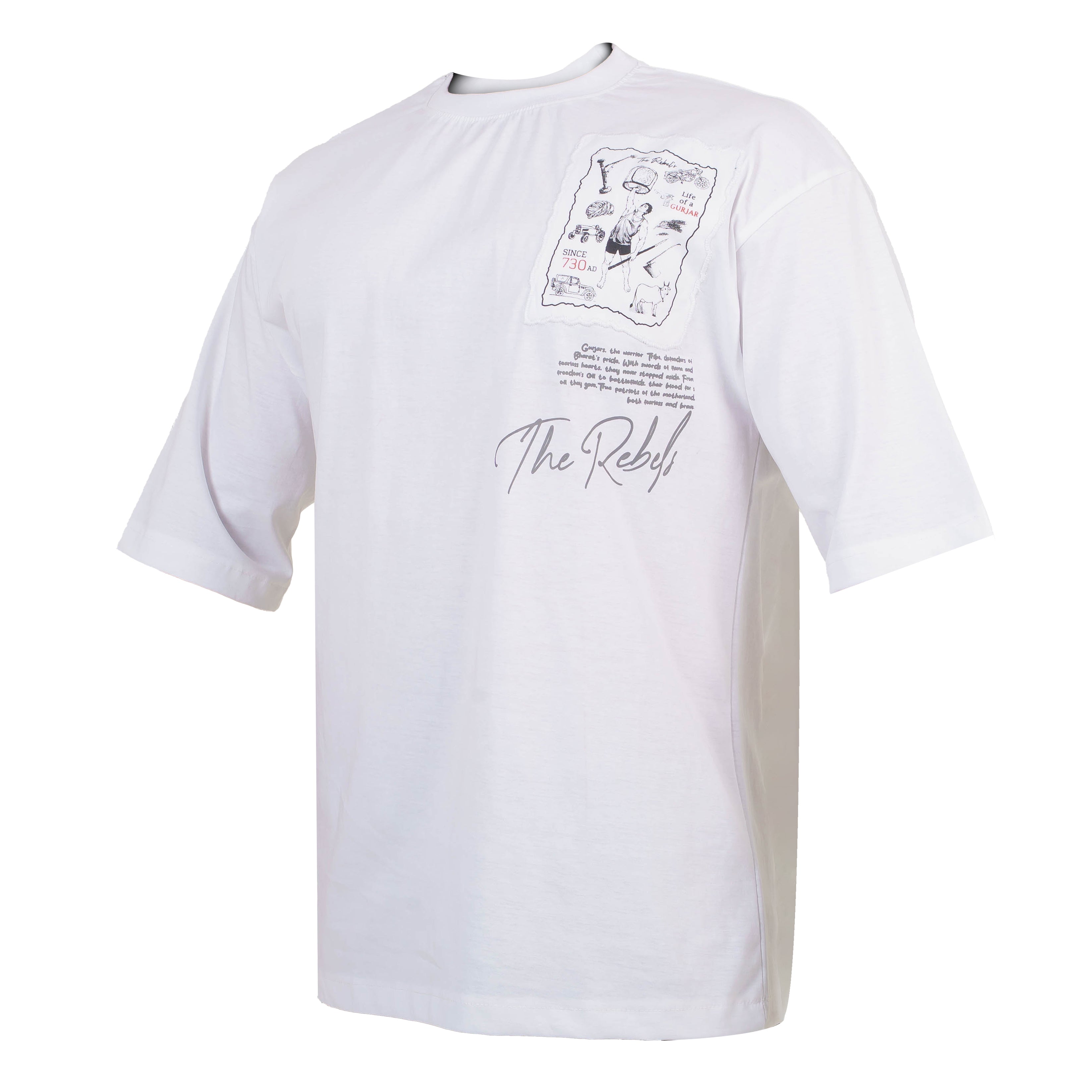 Legacy Drop Shoulder Tee - White  (Unisex)