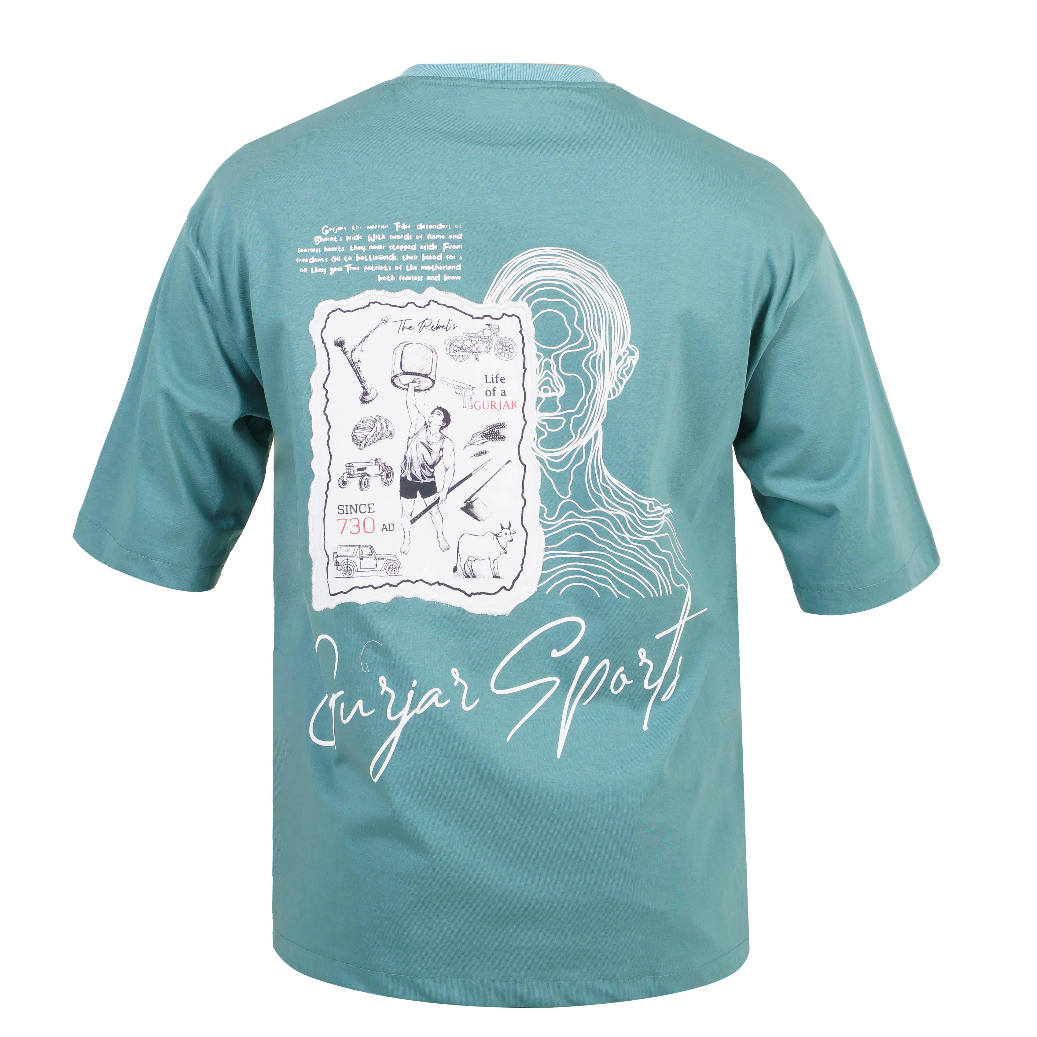 Legacy Drop Shoulder Tee - Teal Green  (Unisex)