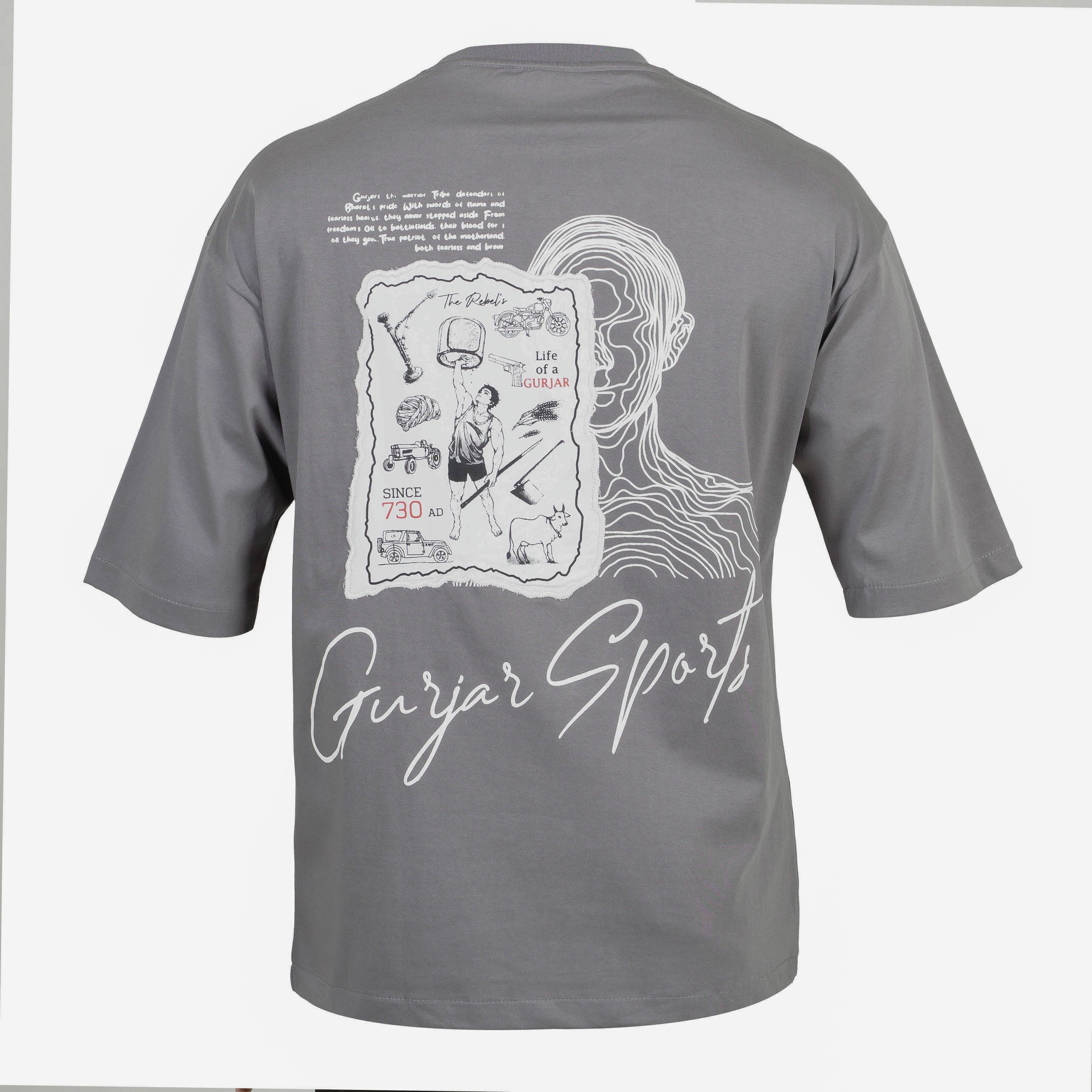 Legacy Drop Shoulder Tee - Grey  (Unisex)