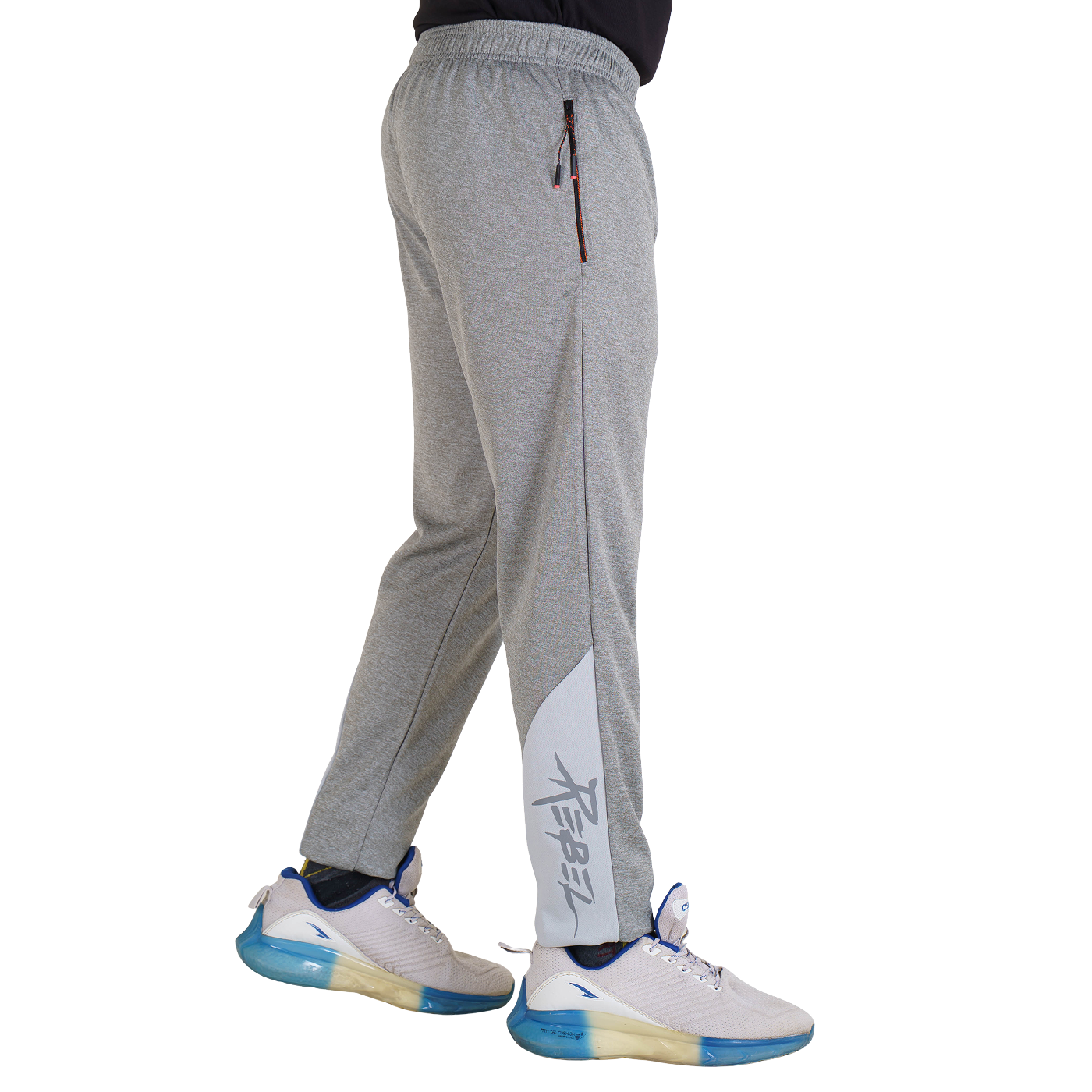 Men’s Light Grey Joggers with Rebel Print