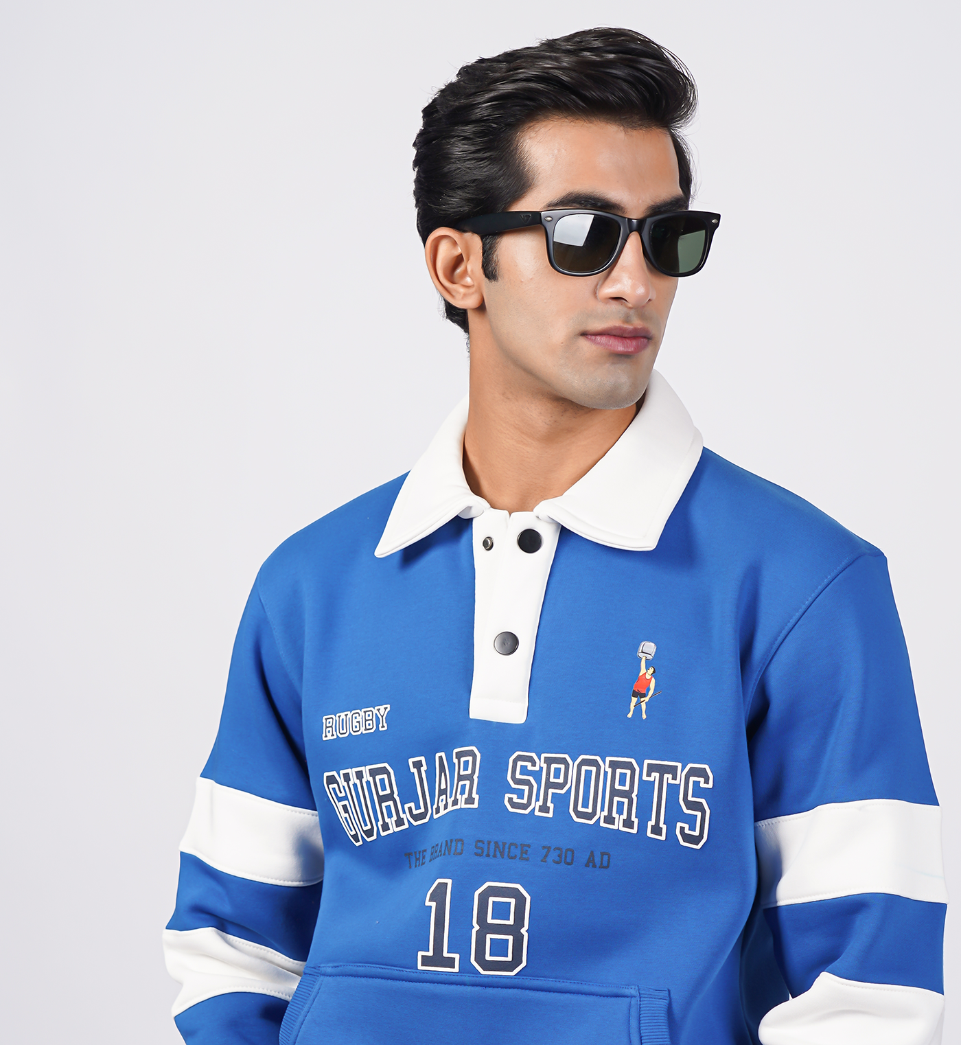 Rugby-Inspired Sweatshirts - Blue