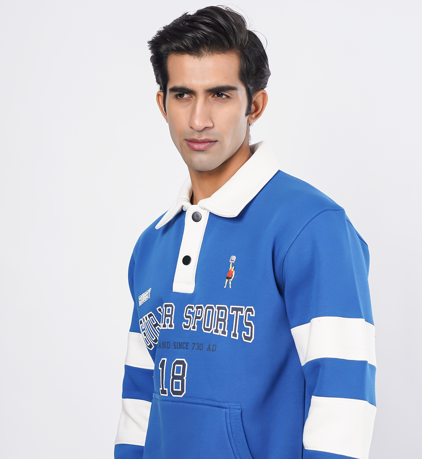 Rugby-Inspired Sweatshirts - Blue