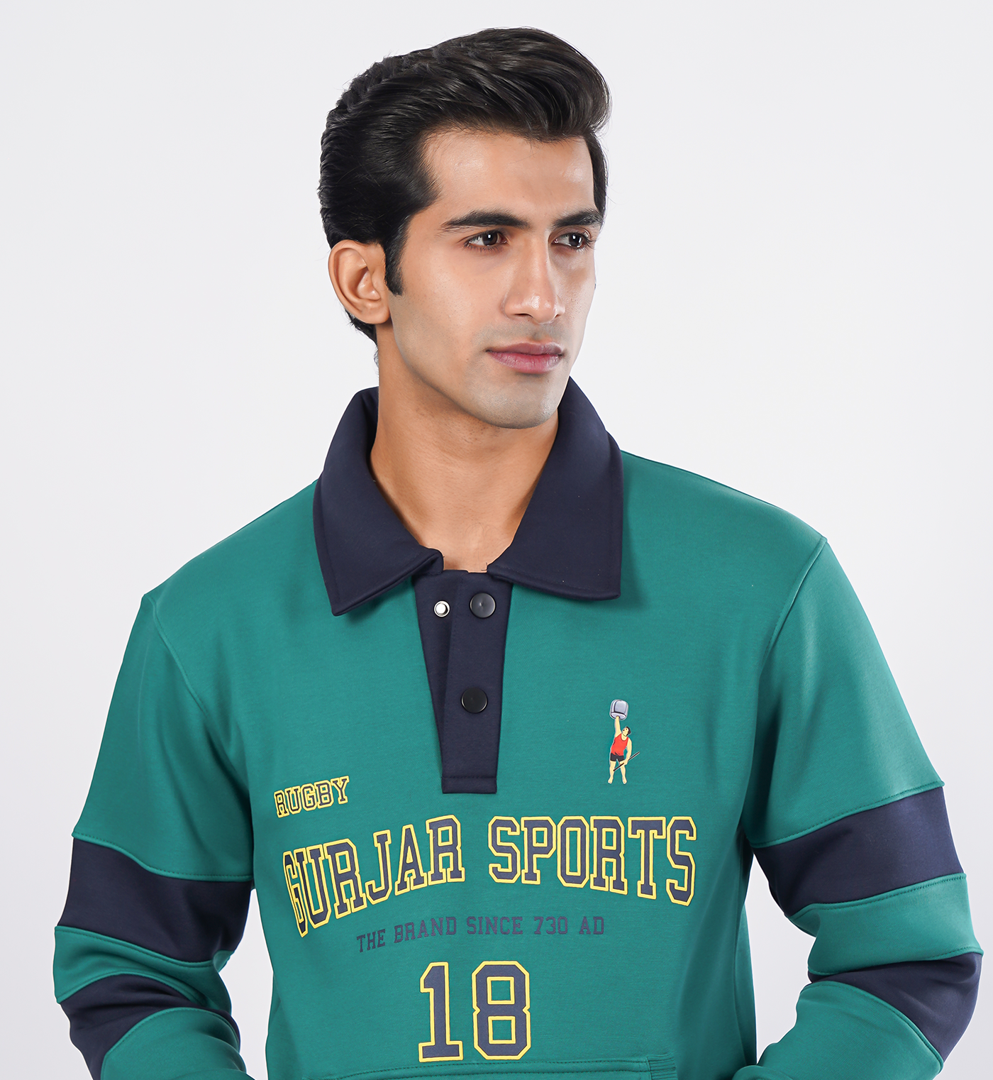 Rugby-Inspired Sweatshirts - Green