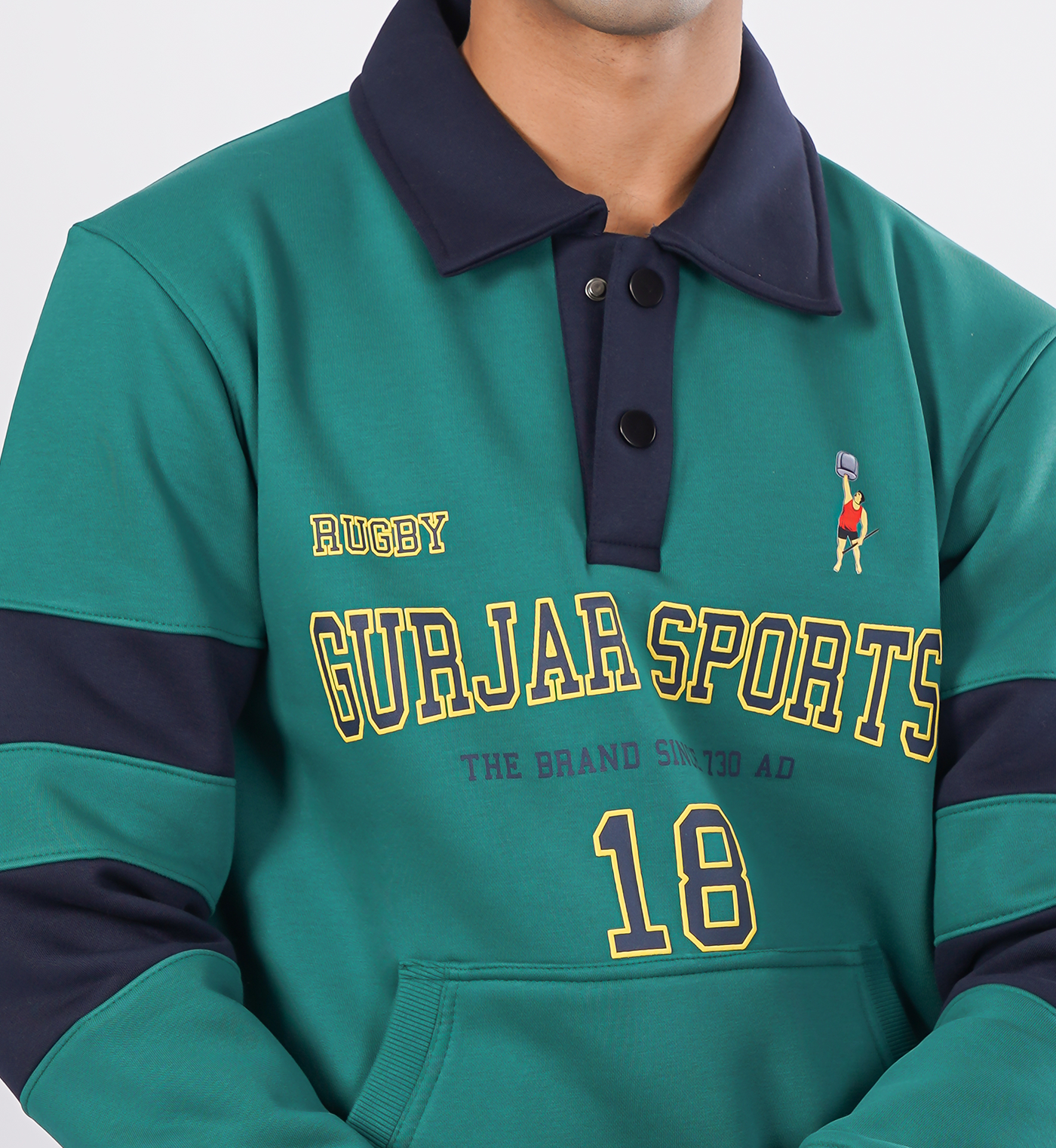 Rugby-Inspired Sweatshirts - Green