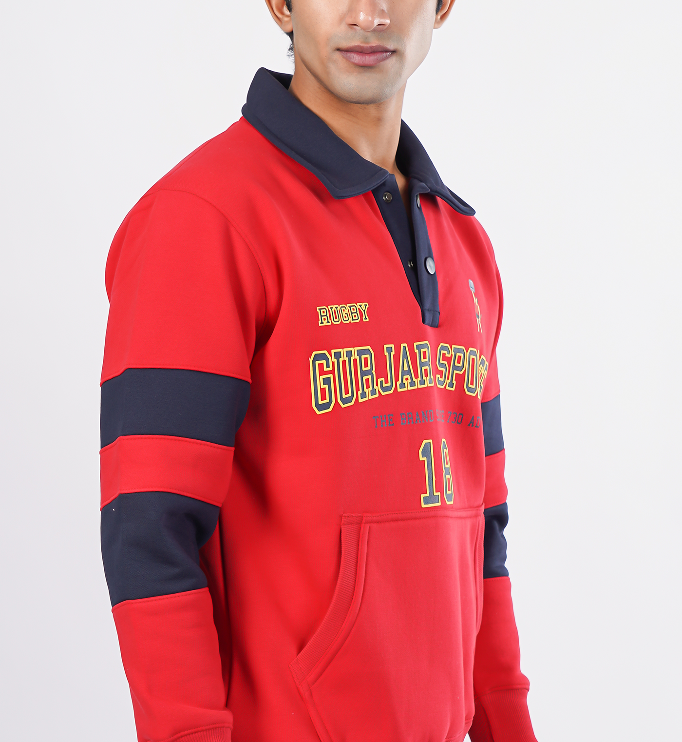 Rugby-Inspired Sweatshirts - Red