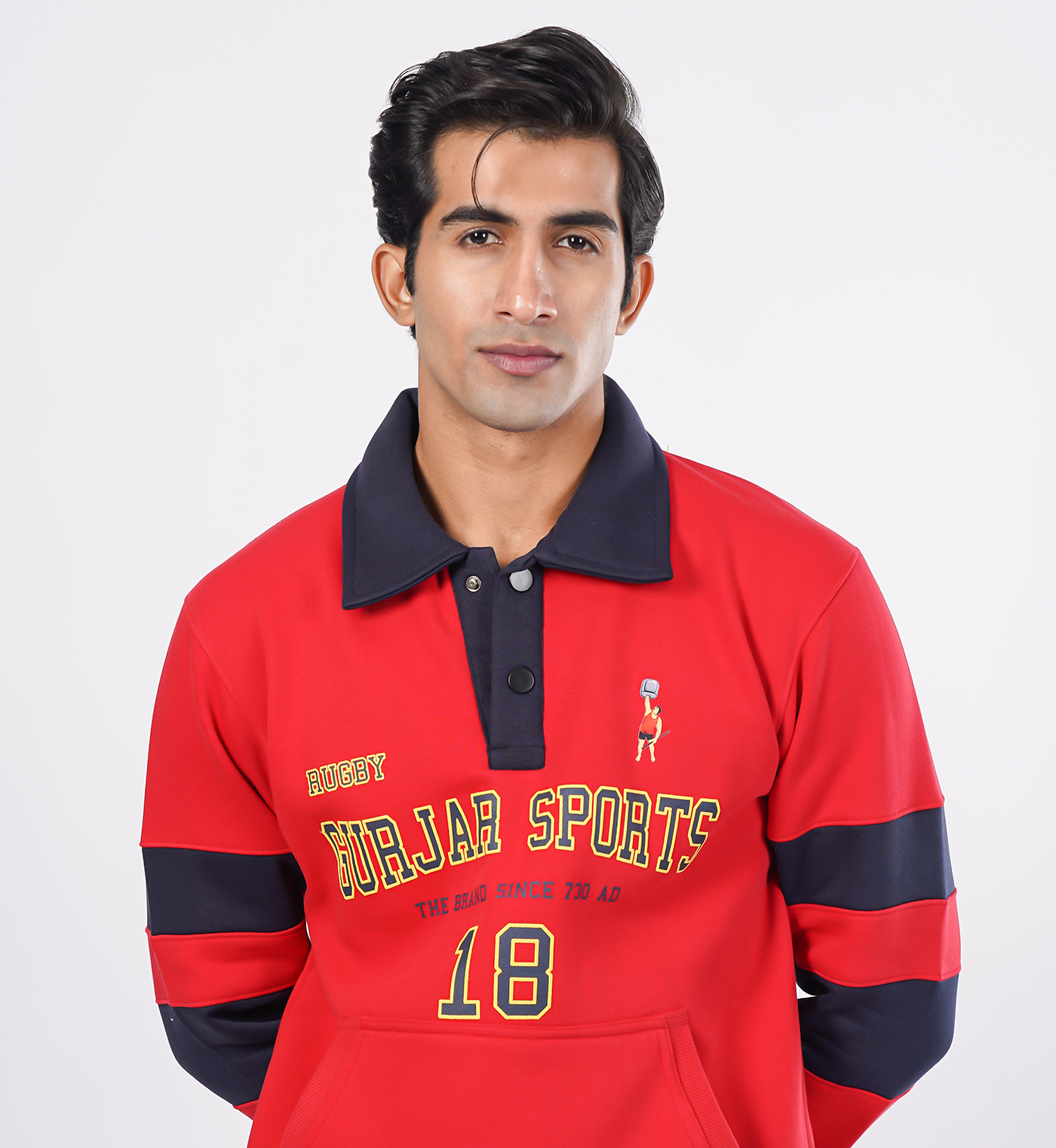 Rugby-Inspired Sweatshirts - Red