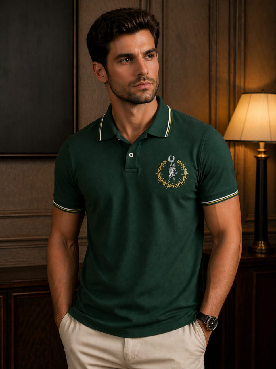 GURJAR SPORTS – Classic Matty Polo Back Print- Green