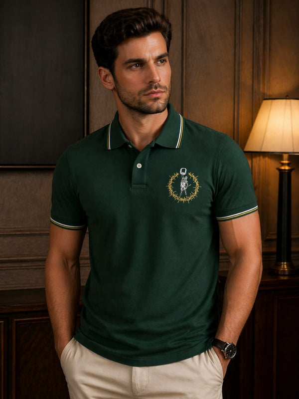 GURJAR SPORTS – Classic Matty Polo Back Print- Green