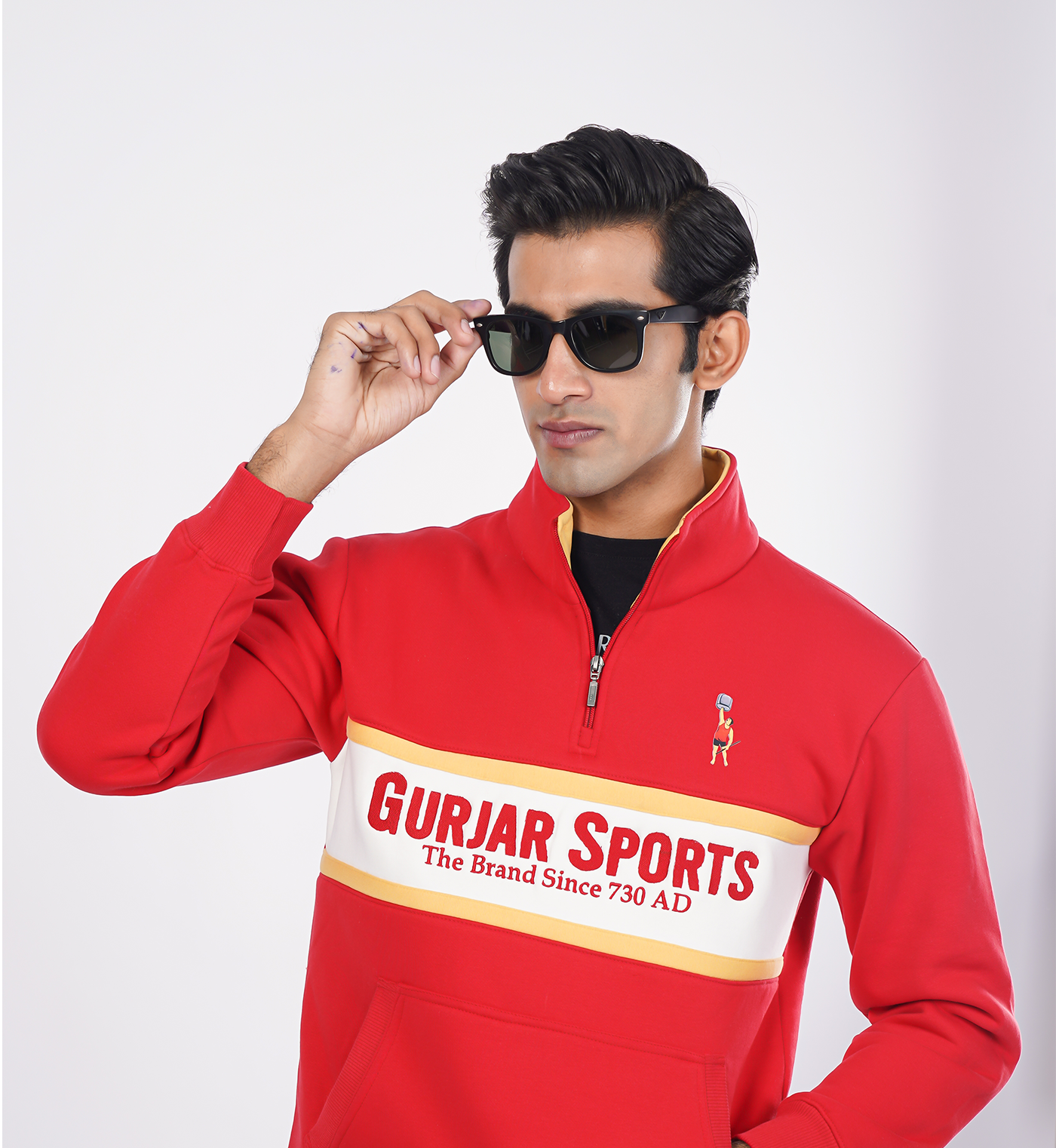 Premium half-zip sweatshirts - Red