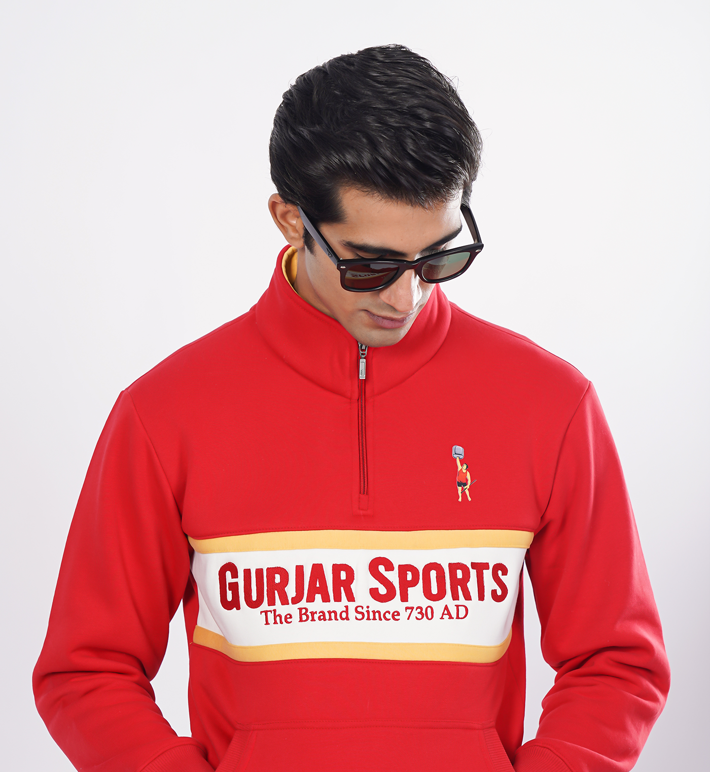 Premium half-zip sweatshirts - Red
