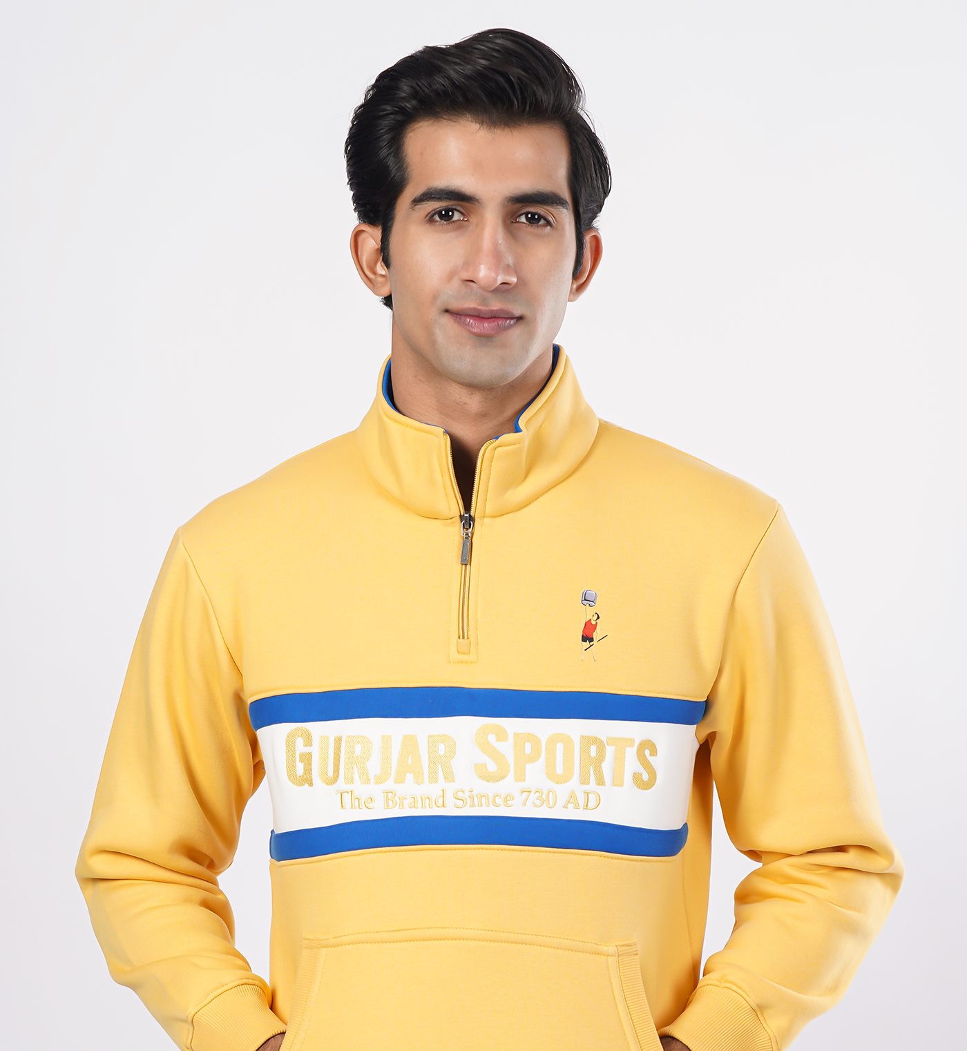 Premium half-zip Sweatshirts - Yellow