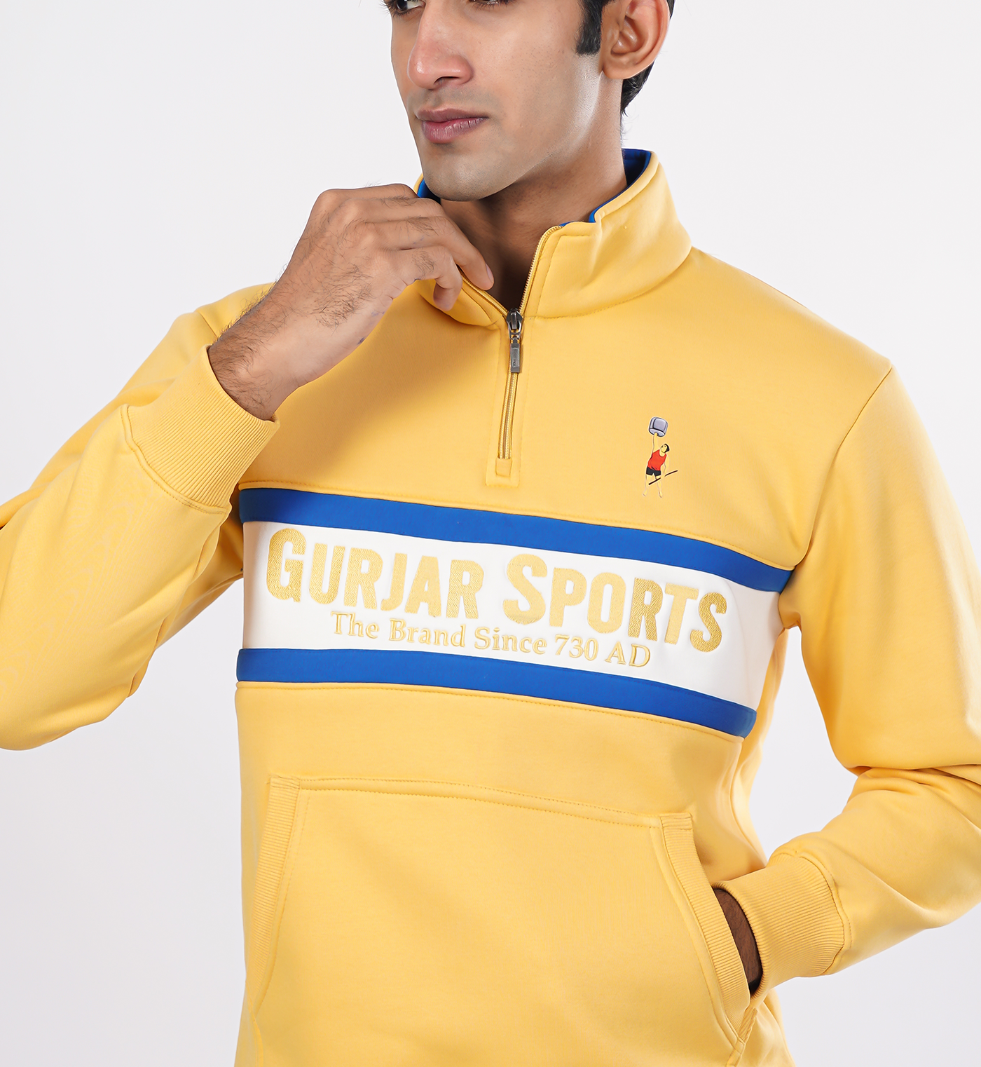 Premium half-zip Sweatshirts - Yellow