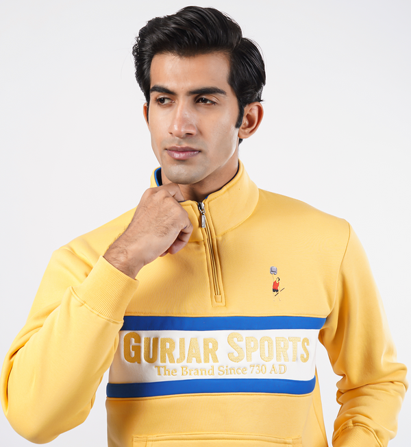 Premium half-zip Sweatshirts - Yellow